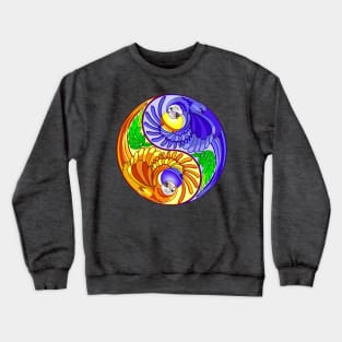 Yin Yang Macaw Parrot Zen Sign Crewneck Sweatshirt